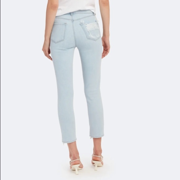 Ruby High Rise Crop Cigarette Jeans In Surf Destruct - Picture 4 of 8